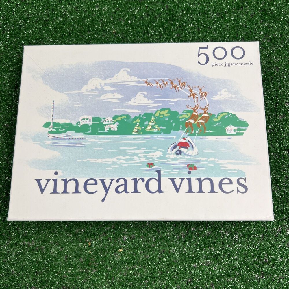 Vineyard Vines 500 Pc Jigsaw Puzzle Holiday Christmas Santa Clause Complete